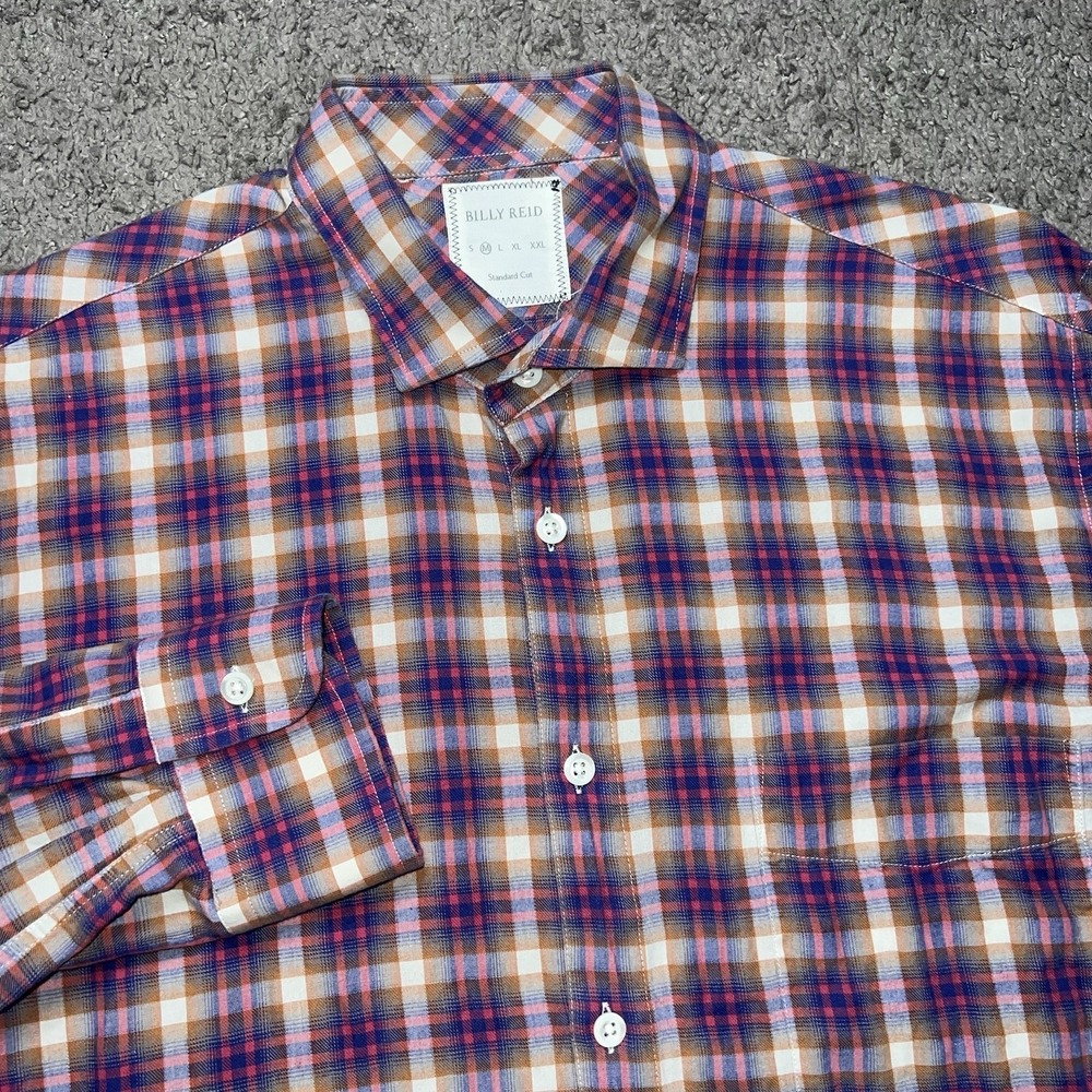 Billy Reid shirt M plaid Tuscumbia long sleeve shirt w Button Down Collar Men's